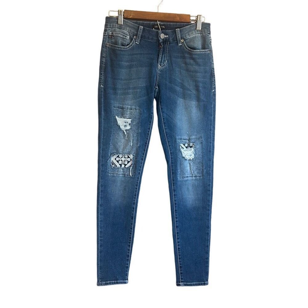 Dear Johnβ American Classic Distressed Patch Denim Jeans Women's